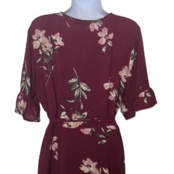 Lulus September Sunsets Burgundy Floral Print Wrap Maxi Dress - Picture 6 of 10